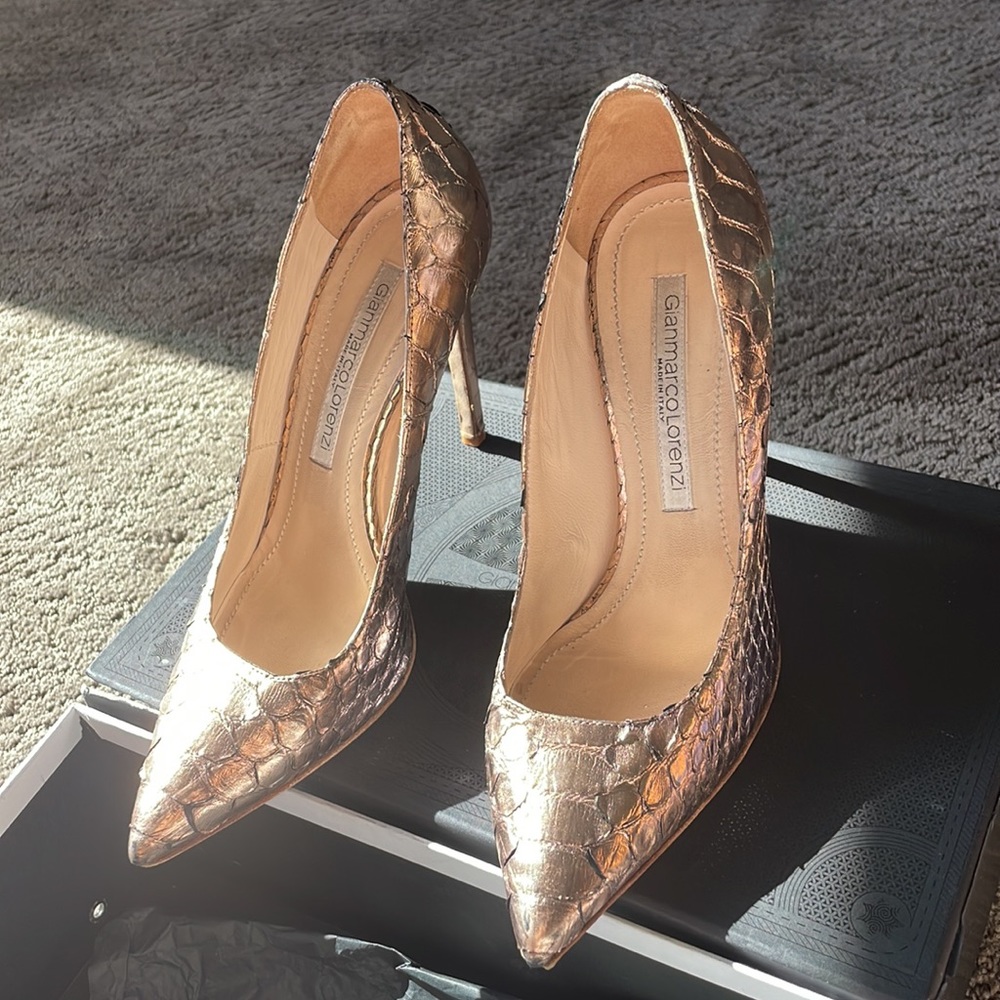 GIANMARCO LORENZI STILETTOS SIZE 37 Made in Italy Snake skin
